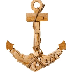Ancre De Décoration Maritime Rustique, 53 Cm De Long En Bois-DecoWoerner Outlet