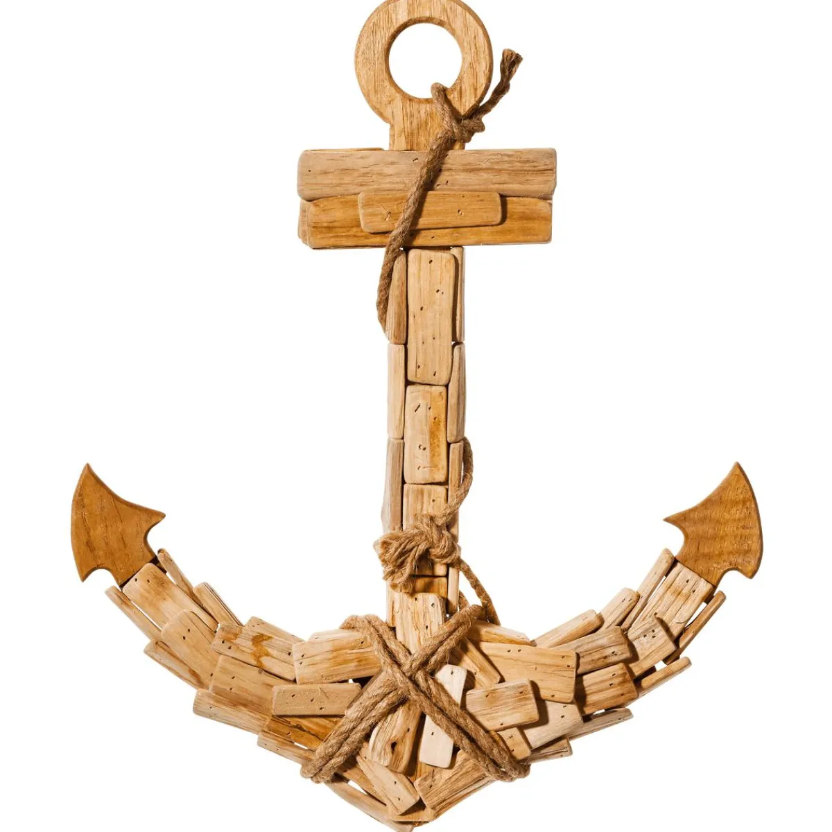Ancre De Décoration Maritime Rustique, 53 Cm De Long En Bois-DecoWoerner Outlet