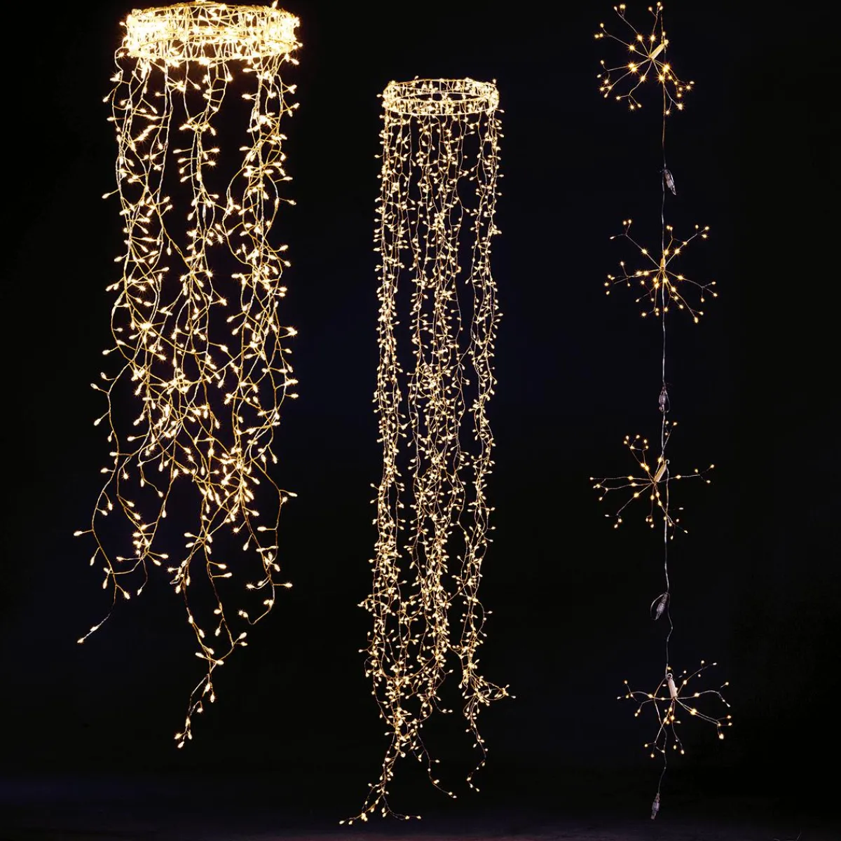 Anneau Lumineux En Fil De Fer LED "Feu D’artificie", Long. 185 Cm, Ø 30 Cm-DecoWoerner