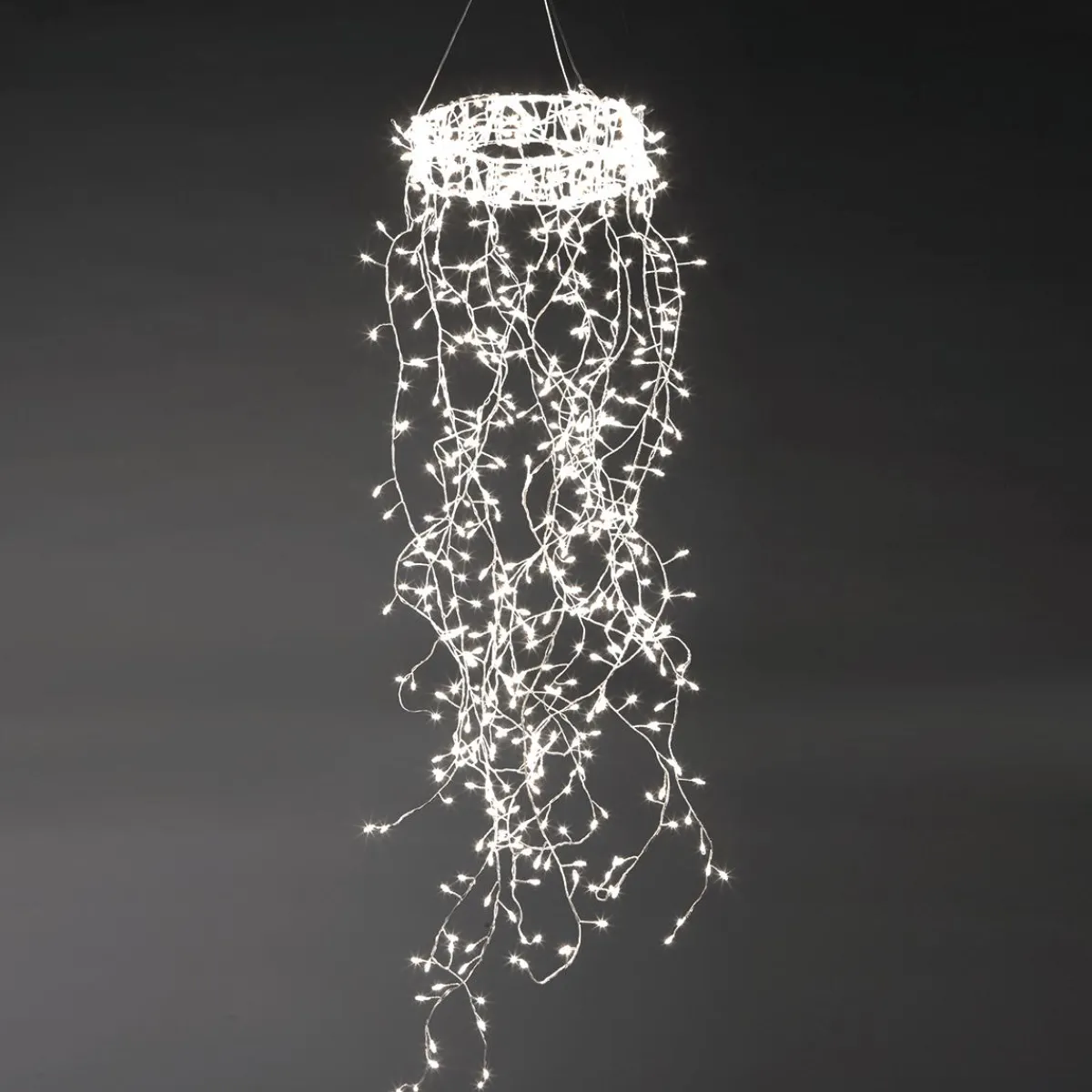 Anneau Lumineux En Fil De Fer LED "Feu D’artificie", Long. 185 Cm, Ø 30 Cm-DecoWoerner