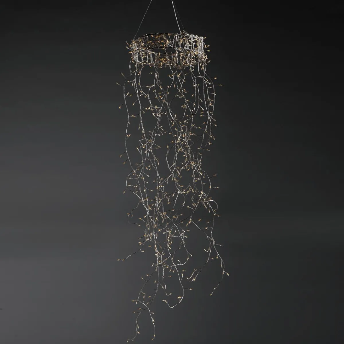Anneau Lumineux En Fil De Fer LED "Feu D’artificie", Long. 185 Cm, Ø 30 Cm-DecoWoerner