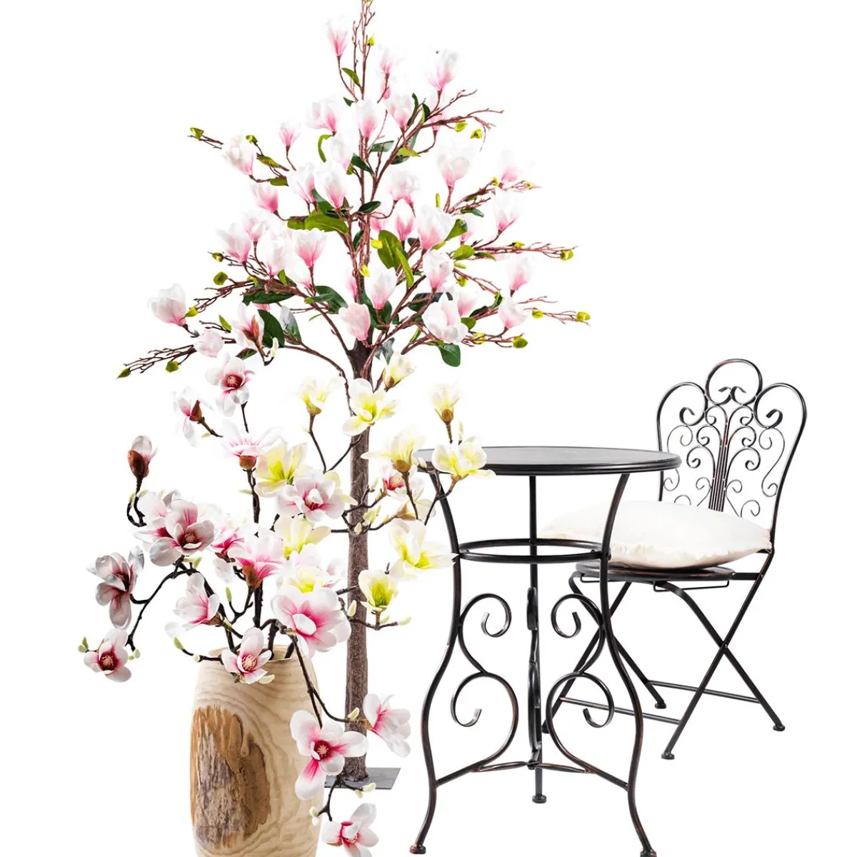Arbre à Fleurs De Magnolia Artificiel, 180 Cm-DecoWoerner Best