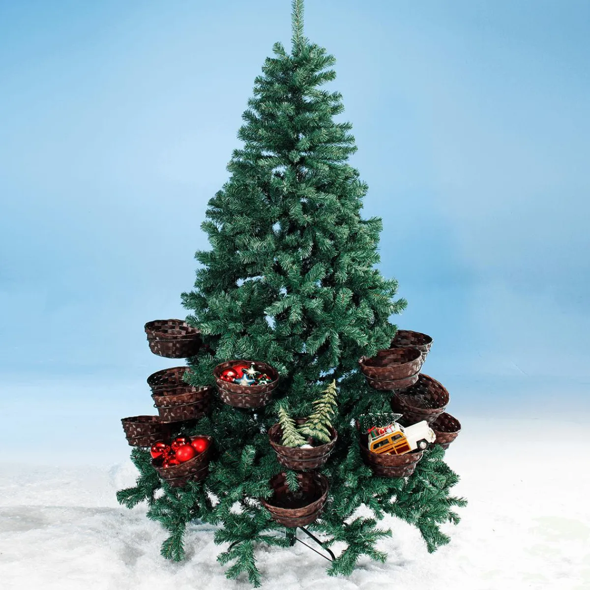 Arbre De Noël Artificiel Avec 20 Paniers Pour Cadeaux Et Marchandises 195 Cm-DecoWoerner Hot