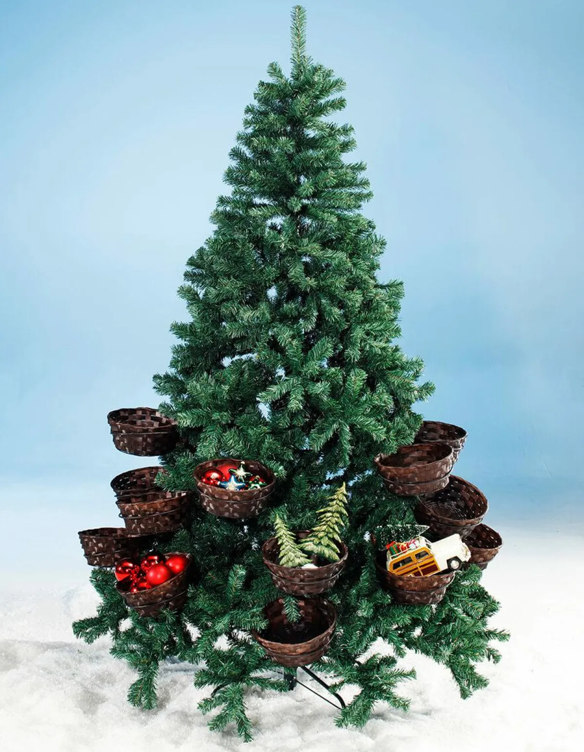 Arbre De Noël Artificiel Avec 20 Paniers Pour Cadeaux Et Marchandises 195 Cm-DecoWoerner Hot