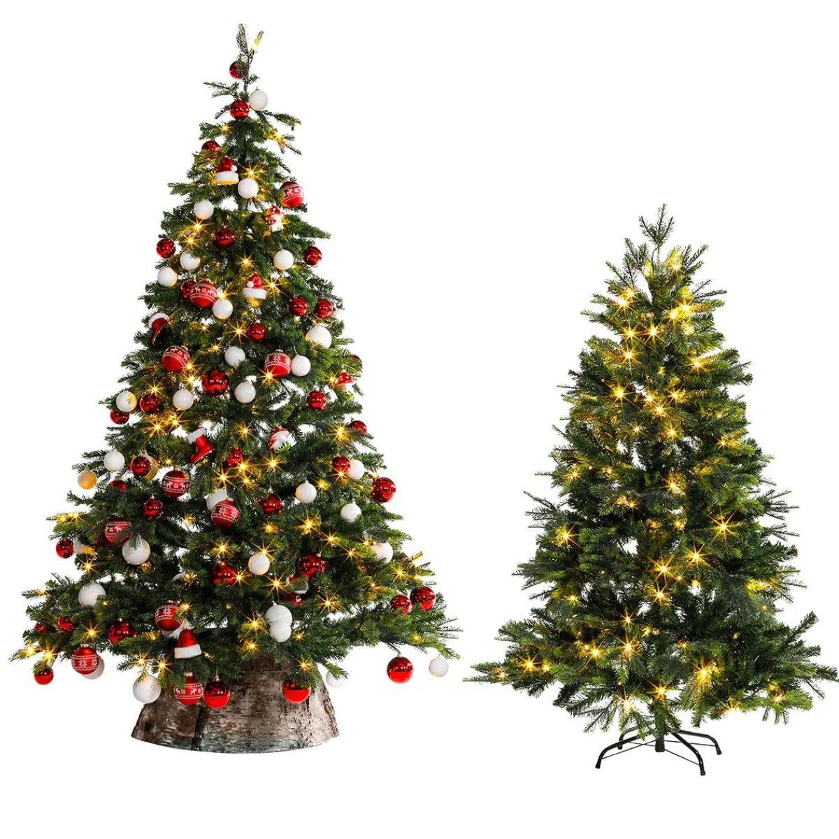 Arbre De Noël Artificiel Sapin Noble Avec LED 150 Cm-DecoWoerner Outlet
