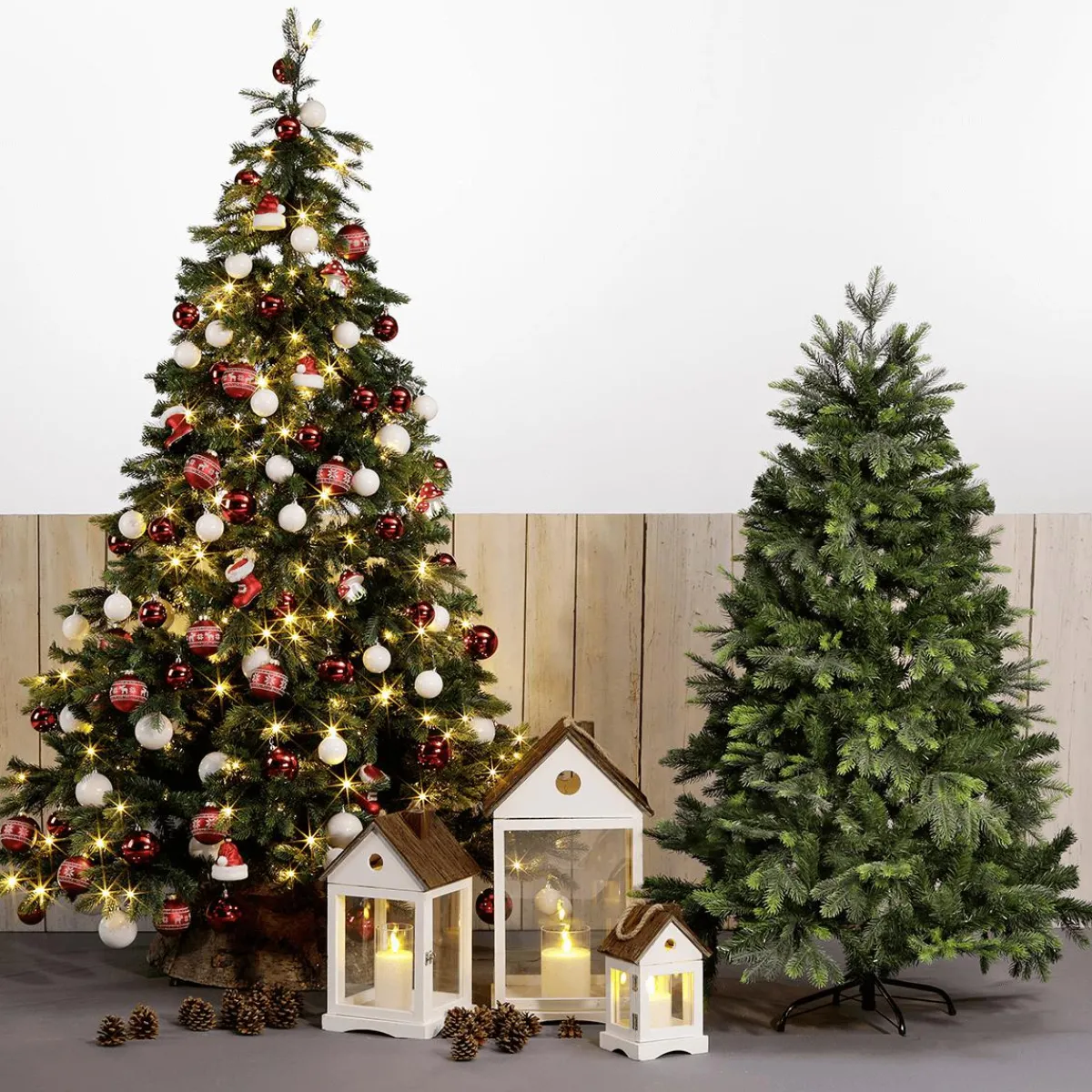 Arbre De Noël Artificiel Sapin Noble Avec LED 210 Cm-DecoWoerner