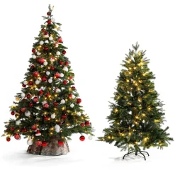 Arbre De Noël Artificiel Sapin Noble Avec LED 210 Cm-DecoWoerner
