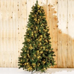 Arbre De Noël Artificiel Sapin Blanc Avec LED 210 Cm-DecoWoerner Discount