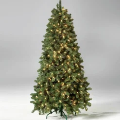 Arbre De Noël Artificiel Sapin Blanc Avec LED 210 Cm-DecoWoerner Discount