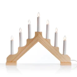 Arc De L'Avent, 7 Flammes En Bois 37 X 4 X 30 Cm (L X P X H)-DecoWoerner Hot