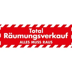 Autocollant "Total Räumungsverkauf" (Liquidation Totale), 99 X 30 Cm-DecoWoerner Online