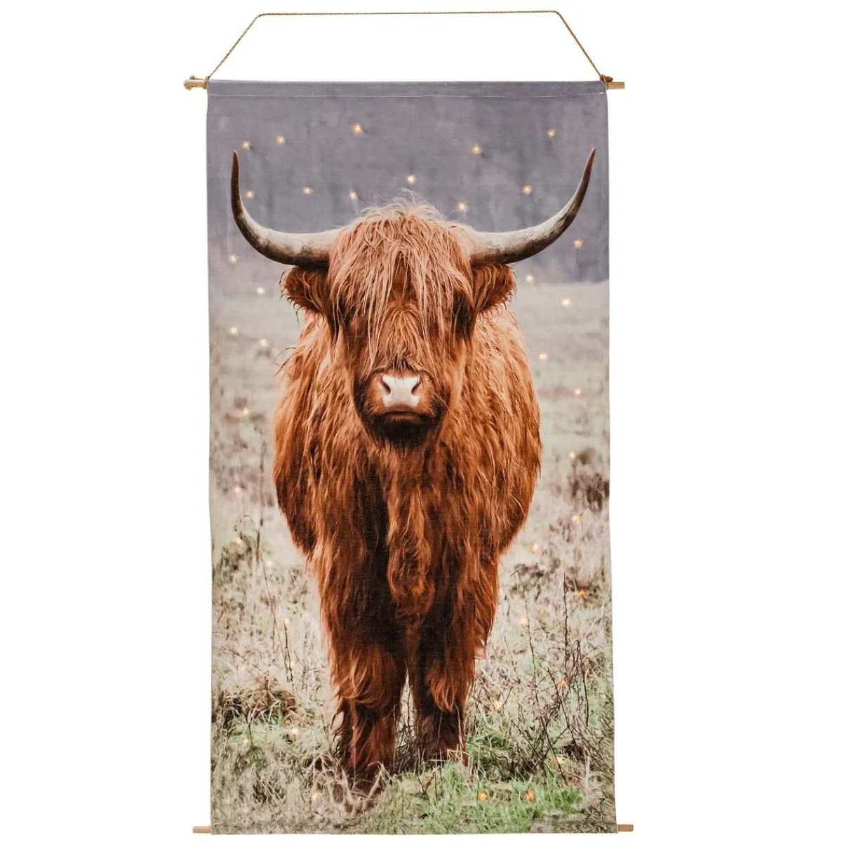 Bannière En Textile Vache Au Pâturage Avec LED 60 X 110 Cm-DecoWoerner Best