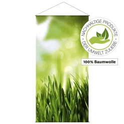 Bannière En Tissu De Fibres Naturelles Résistant à La Lumière "herbe De Printemps" En Coton 100 X 200 Cm-DecoWoerner Online