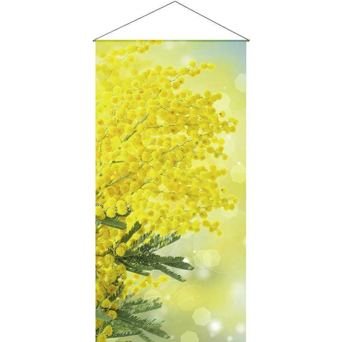 Bannière En Tissu De Fibres Naturelles Résistant à La Lumière "Mimose" En Coton 100 X 200 Cm-DecoWoerner Clearance