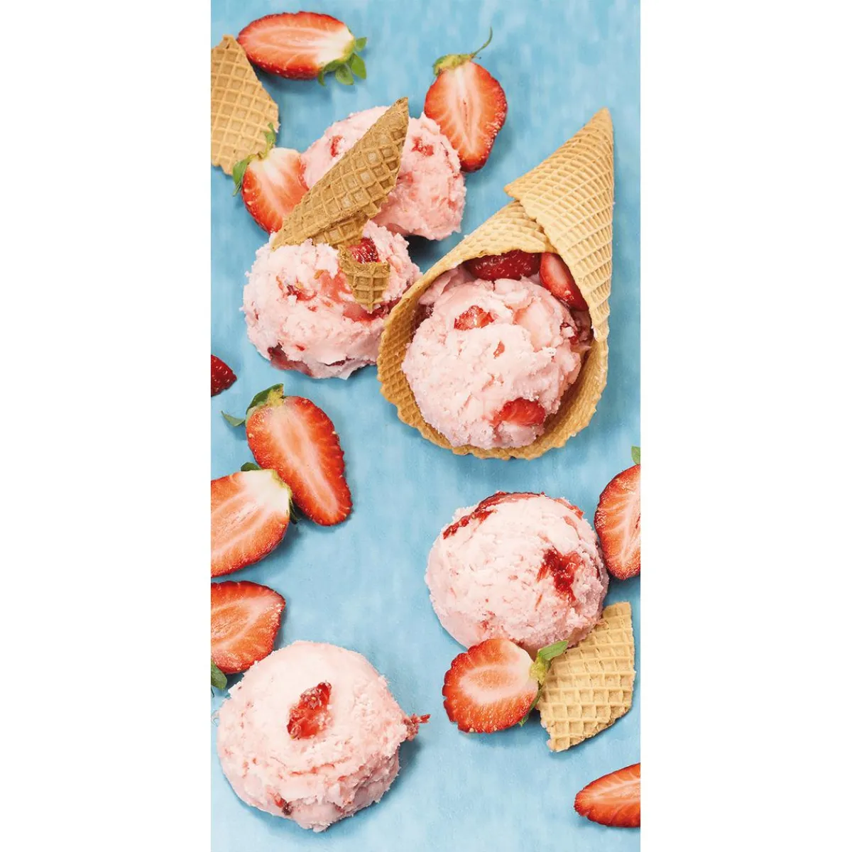 Bannière En Tissu Glace à La Fraise En Gaufrette-DecoWoerner Outlet