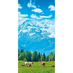 Bannière En Tissu Ignífuga "Vaches Sur Le Pâturage Devant Bergen" En Tissu Pour Drapeau 100 X 200 Cm-DecoWoerner New