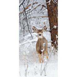 Bannière En Tissu Ignifugé "Biche D'hiver" En Tissu Pour Drapeau 100 X 200 Cm-DecoWoerner Sale