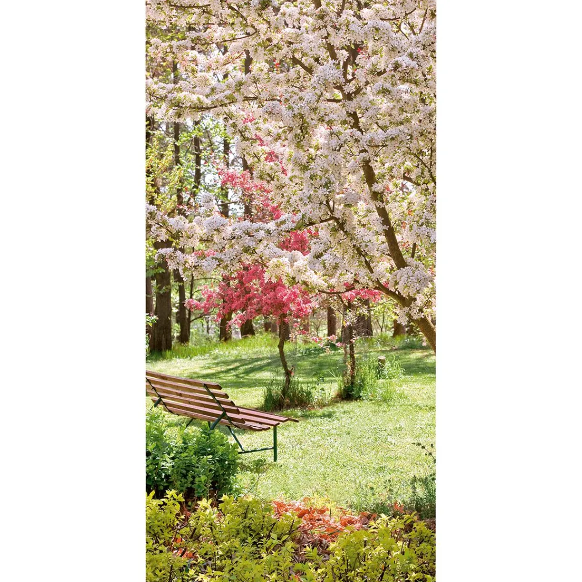 Bannière En Tissu Ignifugé "Arbres En Fleurs Dans Le Parc" En Tissu Pour Drapeau 100 X 200 Cm-DecoWoerner Best