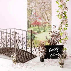 Bannière En Tissu Ignifugé "Arbres En Fleurs Dans Le Parc" En Tissu Pour Drapeau 100 X 200 Cm-DecoWoerner Best