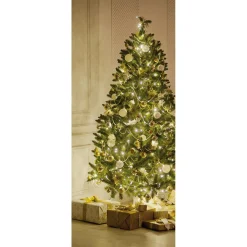 Bannière En Tissu Ignifugé "Sapin De Noël Décé D' Et Illuminé" En Tissu Pour Drapeau 75 X 180 Cm-DecoWoerner New