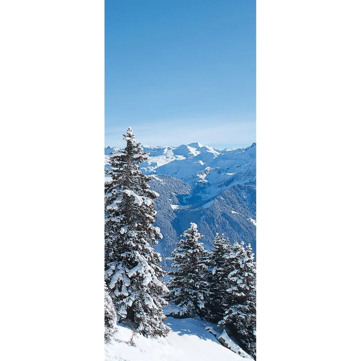 Bannière En Tissu Ignifugé "Montagnes Enneigées" En Tissu Pour Drapeau 75 X 180 Cm-DecoWoerner