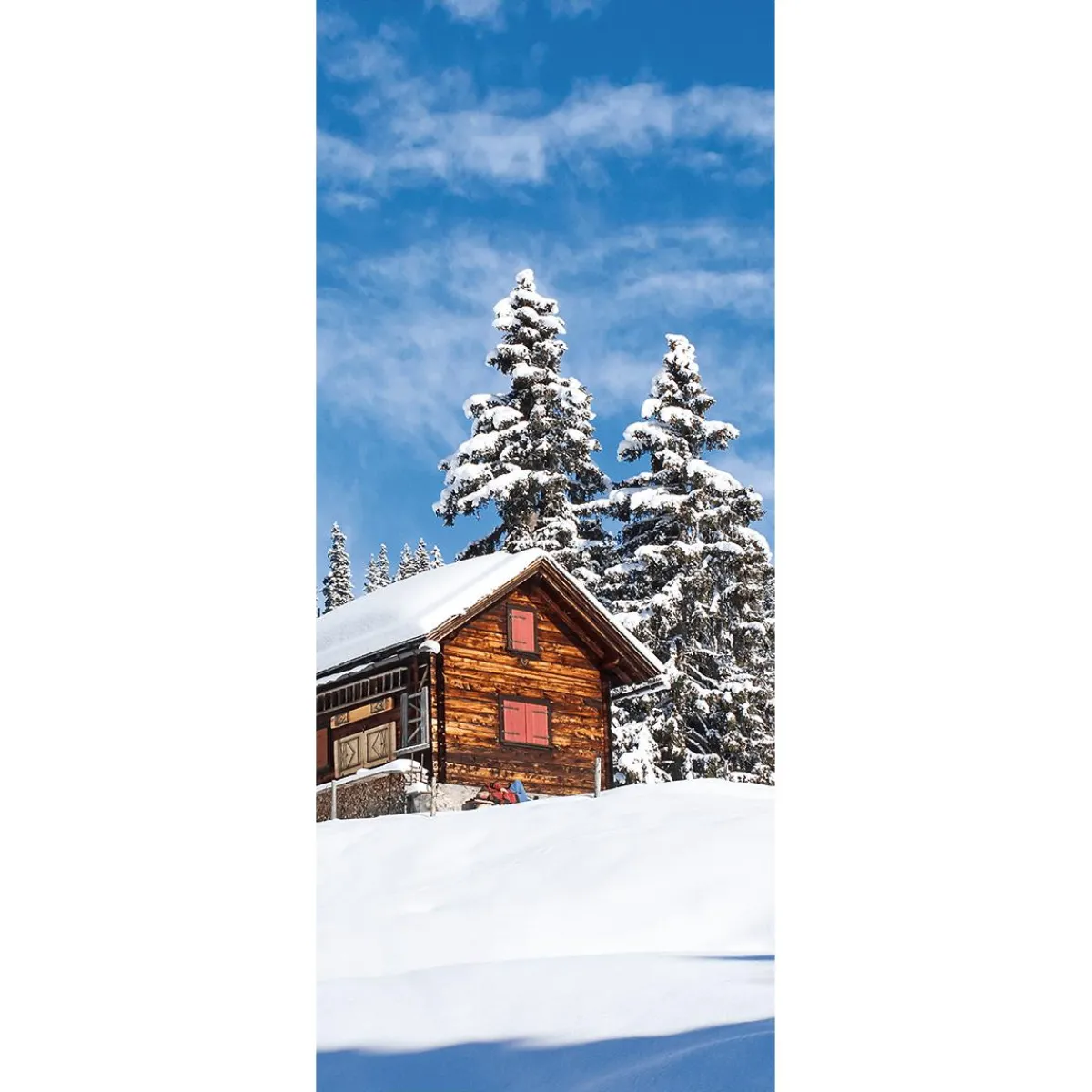Bannière En Tissu Ignifugé "chalet De Ski" En Tissu Pour Drapeau 75 X 180 Cm-DecoWoerner Clearance