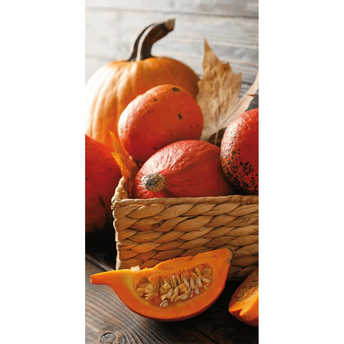 Bannière En Tissu Ignifugé "Citrouilles Dans Un Panier" En Tissu Pour Drapeau 100 X 200 Cm-DecoWoerner Best