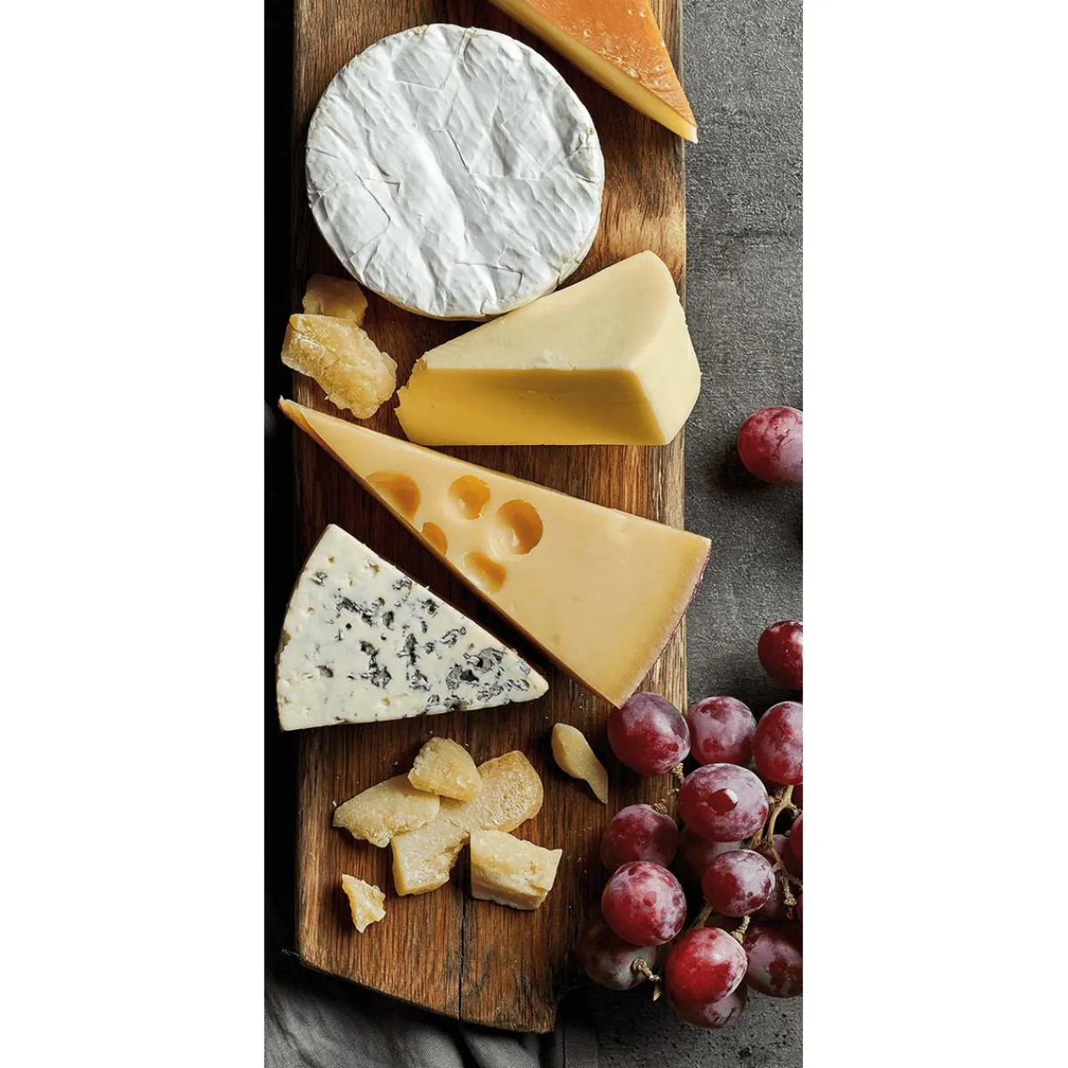 Bannière En Tissu Ignifugé "Plateau De Fromage Avec Raisins" En Tissu Drapeau 100 X 200 Cm-DecoWoerner Hot