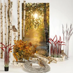 Bannière En Tissu Ignifugé "Bouleaux D'automne" En Tissu Pour Drapeau 100 X 200 Cm-DecoWoerner Online