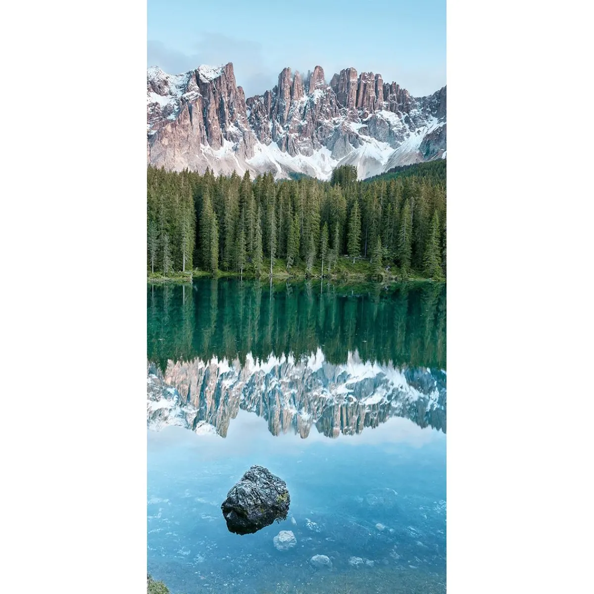 Bannière En Tissu Ignifugé "lac De Montagne Tranquille Avec Reflet" En Tissu Pour Drapeau 100 X 200 Cm-DecoWoerner Hot