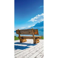 Bannière En Tissu Ignifugé "Banc En Bois Au Bord Du Lac" En Tissu Pour Drapeau 100 X 200 Cm-DecoWoerner Outlet