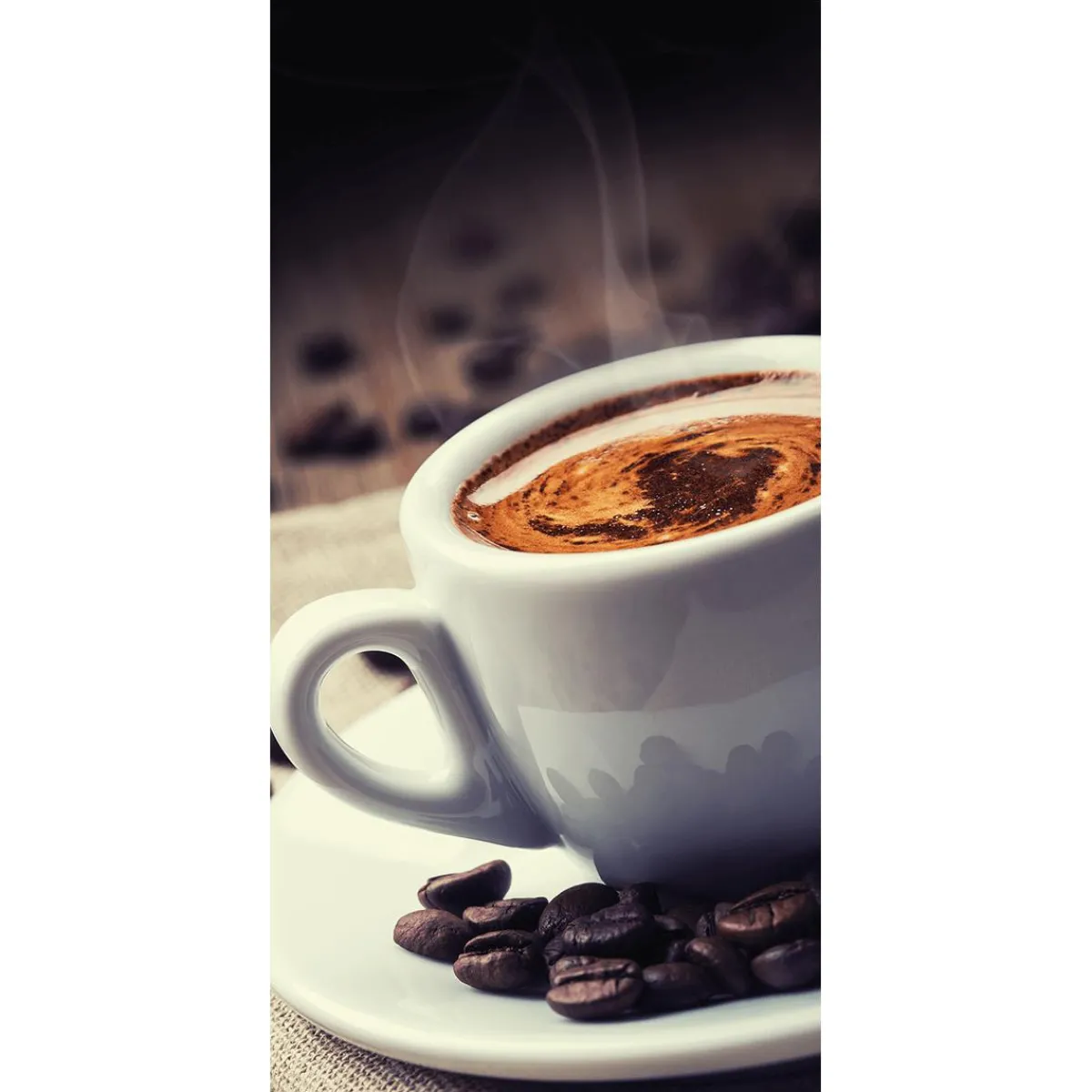 Bannière En Tissu Ignifugé "café Fraîchement Infusé Avec Des Grains" En Tissu Pour Drapeau 100 X 200 Cm-DecoWoerner Sale