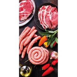 Bannière En Tissu Ignifugé "Fleisch & Würstchen" En Tissu Pour Drapeau 100 X 200 Cm-DecoWoerner Hot