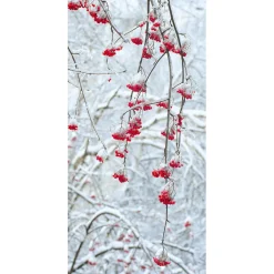 Bannière En Tissu Ignifugé "Baies D'hiver" En Tissu Pour Drapeau 100 X 200 Cm-DecoWoerner