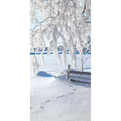 Bannière En Tissu Paysage De Neige En Tissu De Drapeau 1 X 2 M-DecoWoerner