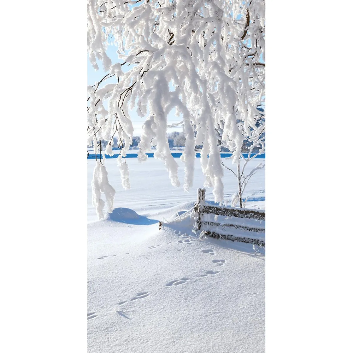 Bannière En Tissu Paysage De Neige En Tissu De Drapeau 1 X 2 M-DecoWoerner