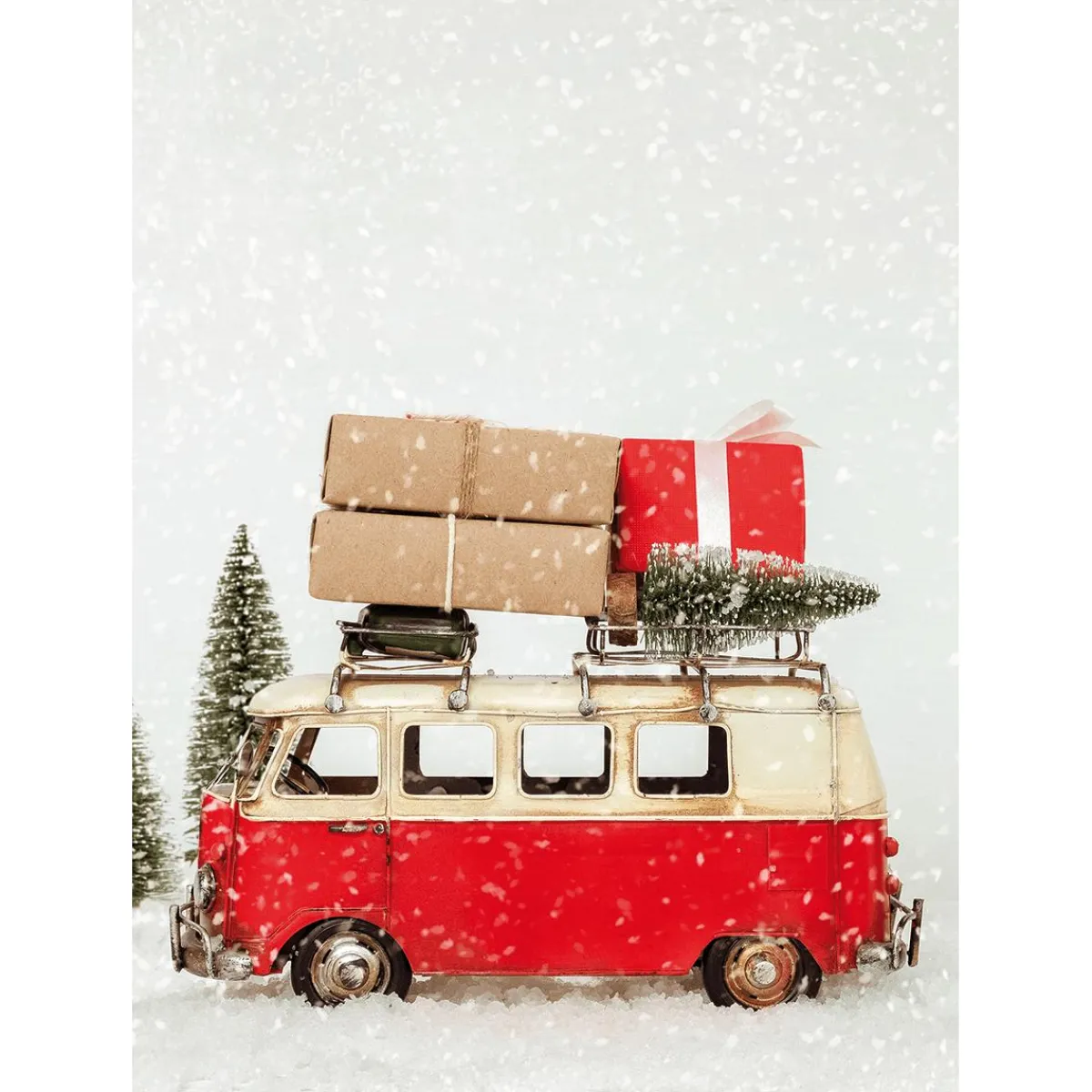 Bannière En Tissu XL "Bus De Noël Bulli" En Tissu Drapeau Ignifugé 150 X 200 Cm-DecoWoerner Outlet