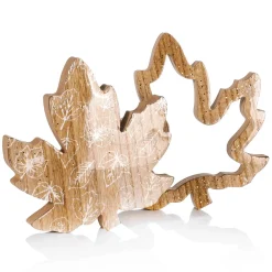 Bois Deko Feuilles D'érable Set 2 Pièces Brun-DecoWoerner Outlet