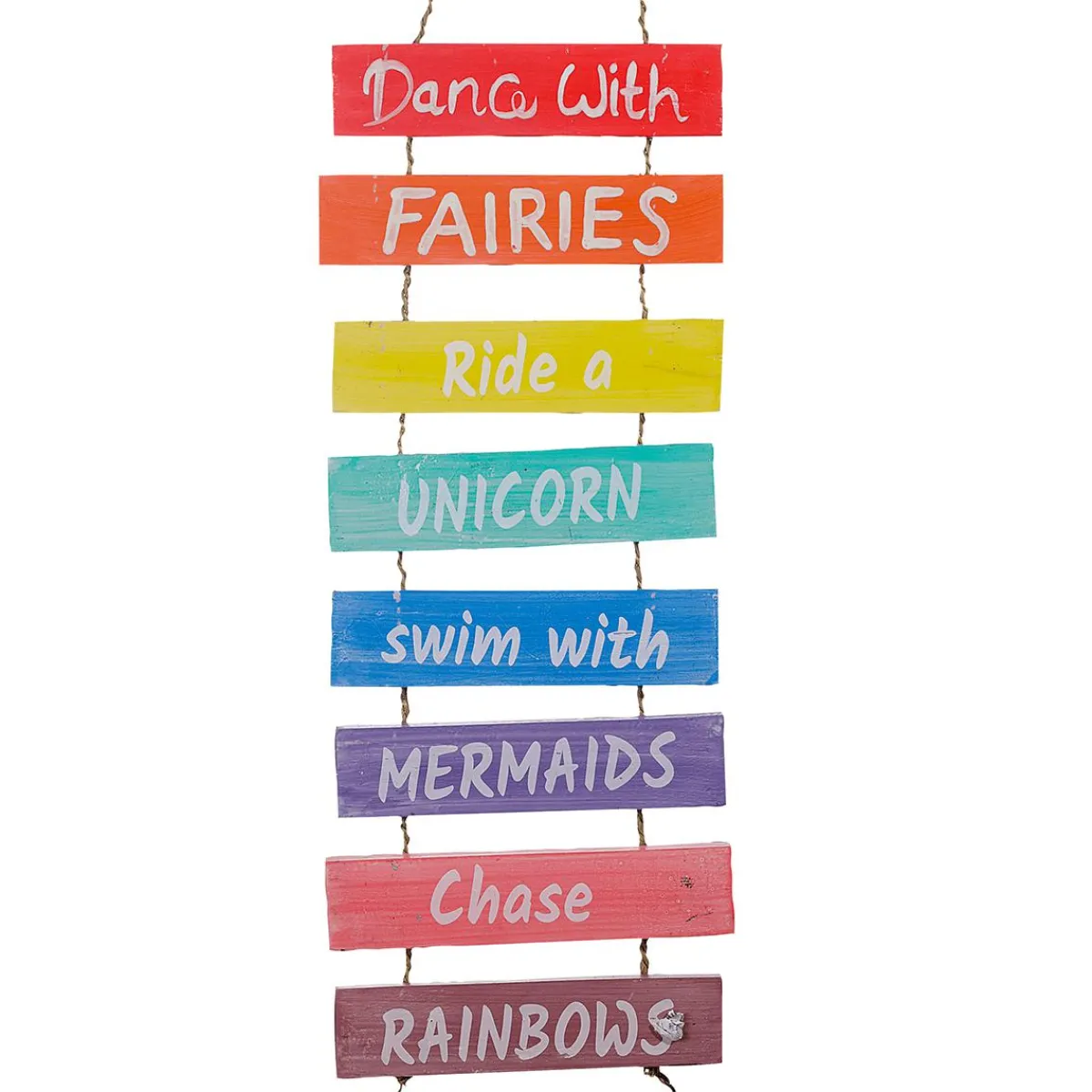 Bonne Humeur Pendentif Panneau En Bois Aux Couleurs De L'arc-en-ciel 2 X 20 X 60 Cm-DecoWoerner Best