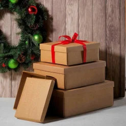 Boîte Cadeau Brune 24 X 22 X 9,5 Cm 10 Pces-DecoWoerner Best