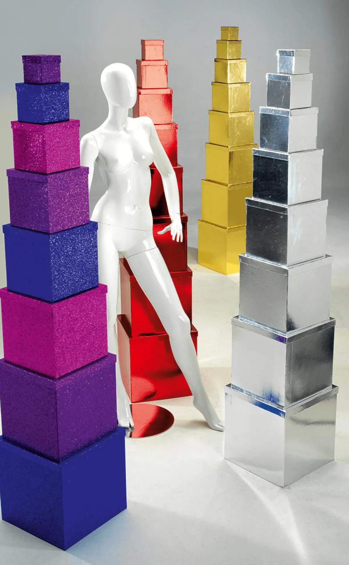 Boîte Cadeau En Carton Majestic Métallique, , 8 Pces-DecoWoerner Sale