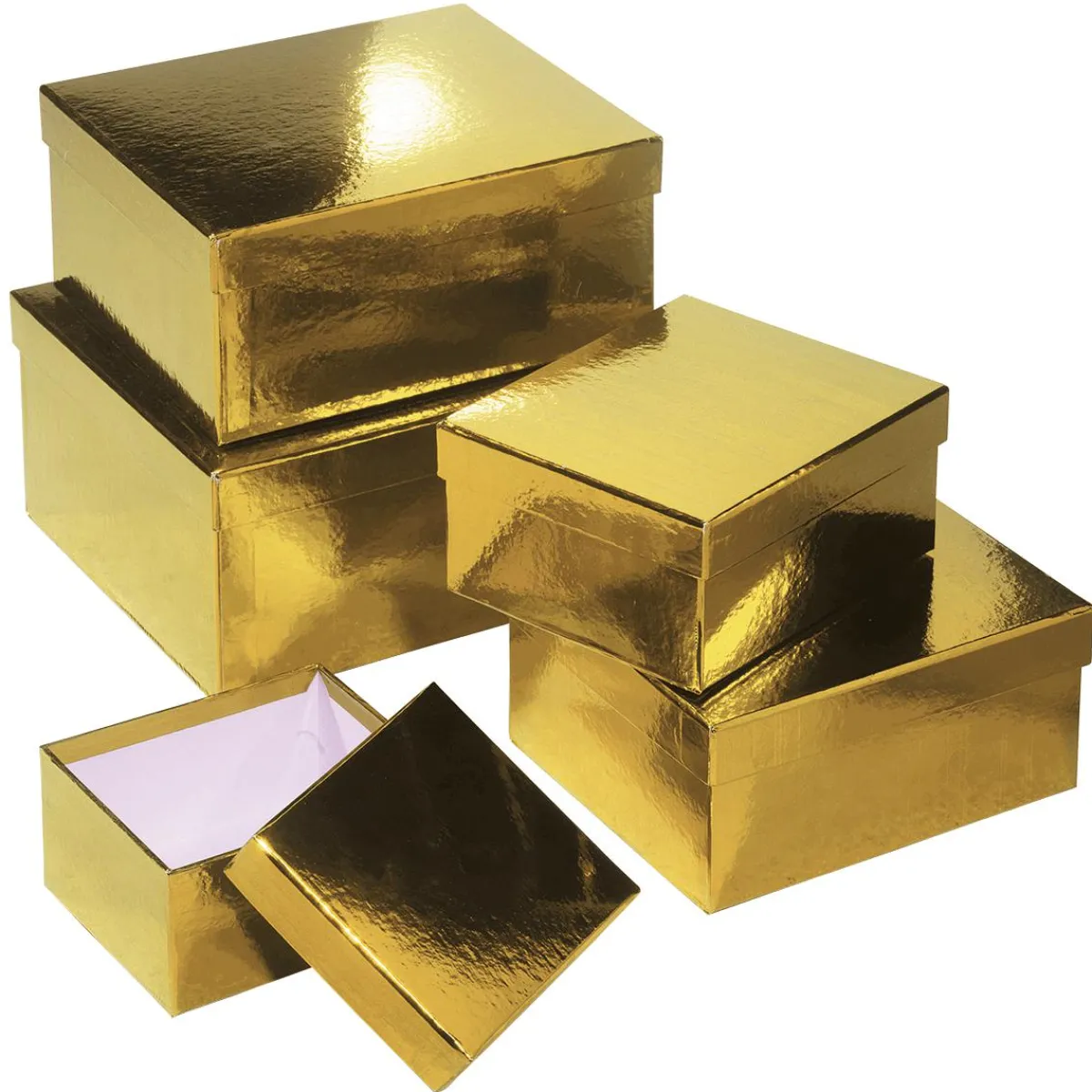 Boîte Cadeau En Carton Metallic, , 5 Pces-DecoWoerner Clearance