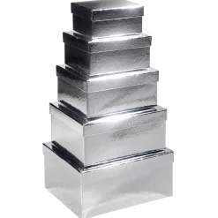 Boîte Cadeau En Carton Metallic, , 5 Pces-DecoWoerner