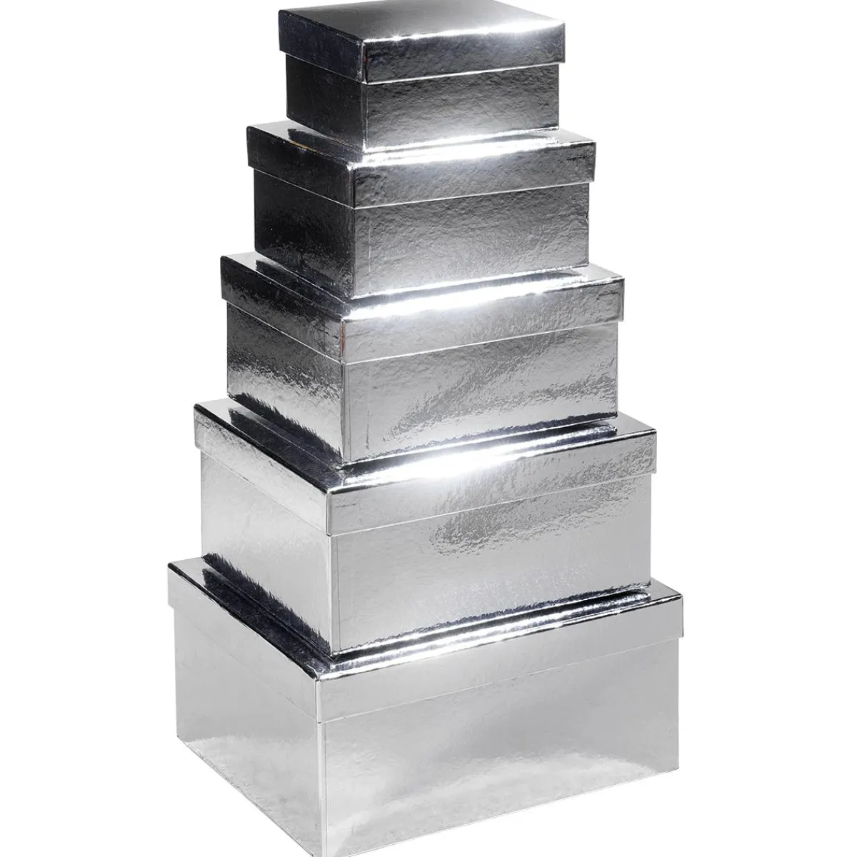 Boîte Cadeau En Carton Metallic, , 5 Pces-DecoWoerner