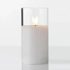 Bougie De Cire LED En Verre Transparent 7,5 X 12,5 Cm-DecoWoerner Best