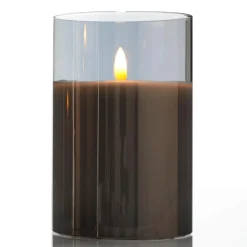 Bougie De Cire LED En Verre Fumé 10 X 15 Cm-DecoWoerner Clearance