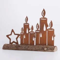 Bougies Allumées Silhouette Avec Patine Rouille 31 Cm Brun-DecoWoerner Hot
