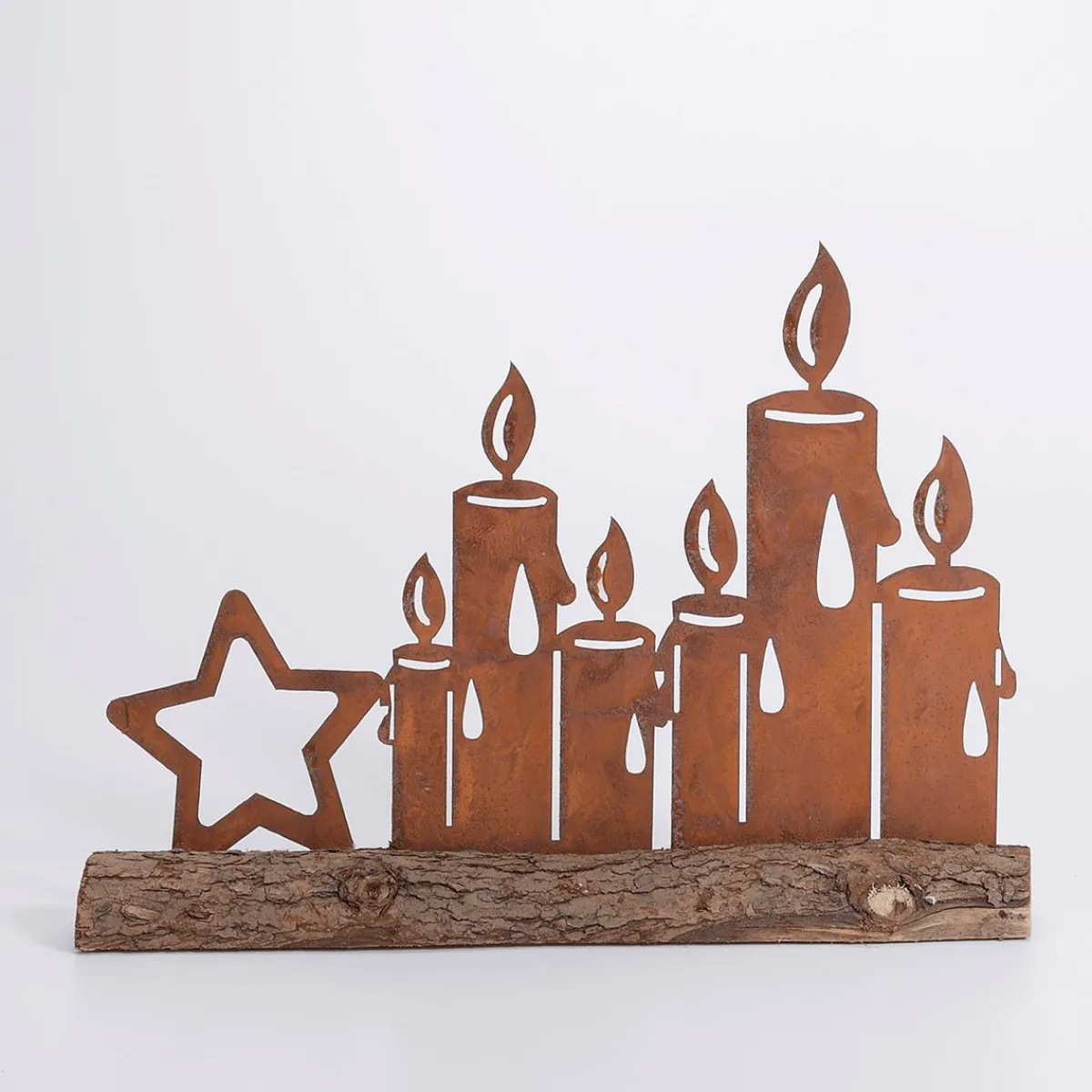 Bougies Allumées Silhouette Avec Patine Rouille 31 Cm Brun-DecoWoerner Hot