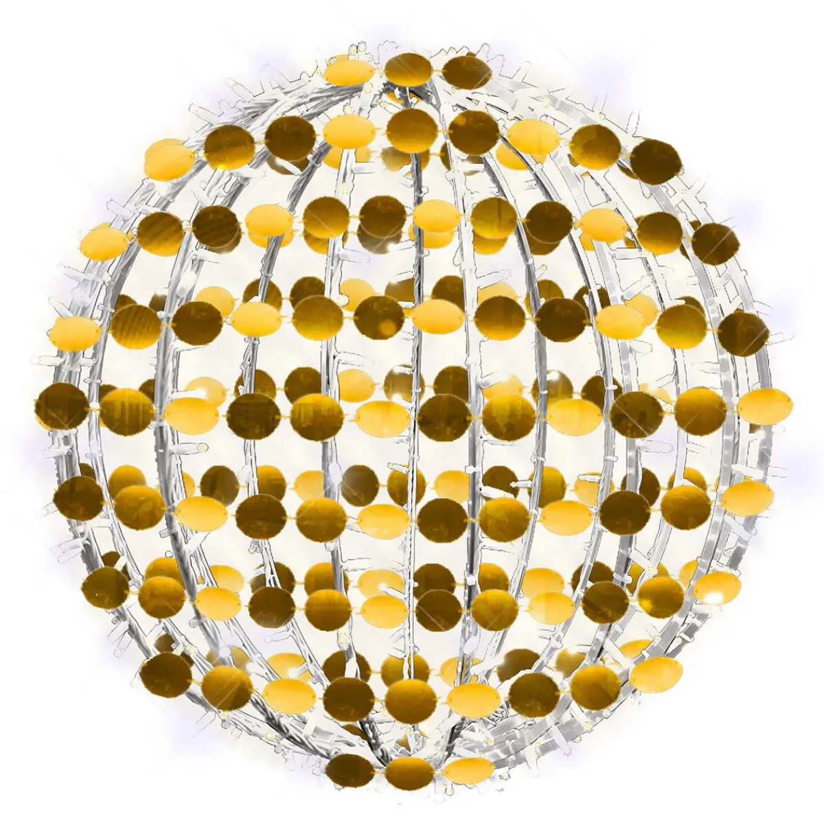 Boule à Paillettes 50 Cm Ø Avec LED Chaudes Et Froides-DecoWoerner Outlet