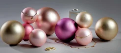 Boule De Noël En Verre 8 Cm, Rouge Foncé, 6 Pces-DecoWoerner Online